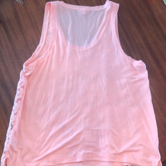 EUC J. Crew tank top with embroidered overlay - light pink - size large - Picture 4 of 5